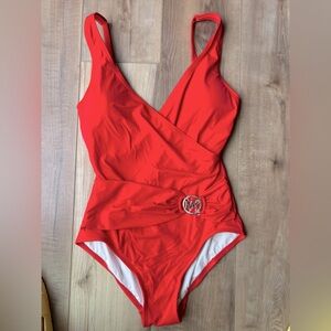 NEW! Michael Kors One Piece Red Swimsuit Size: 10